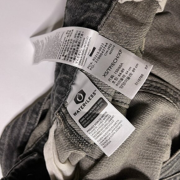 Free People Levi's Two Horses Vintage Overalls Black Gray Denim NWT Size XSmall - Picture 6 of 7